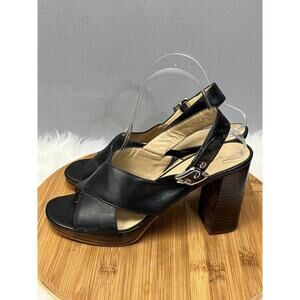 Marc‎ Fisher  Strappy Black Heels Womens 9.5 US Buckle Strappy Block